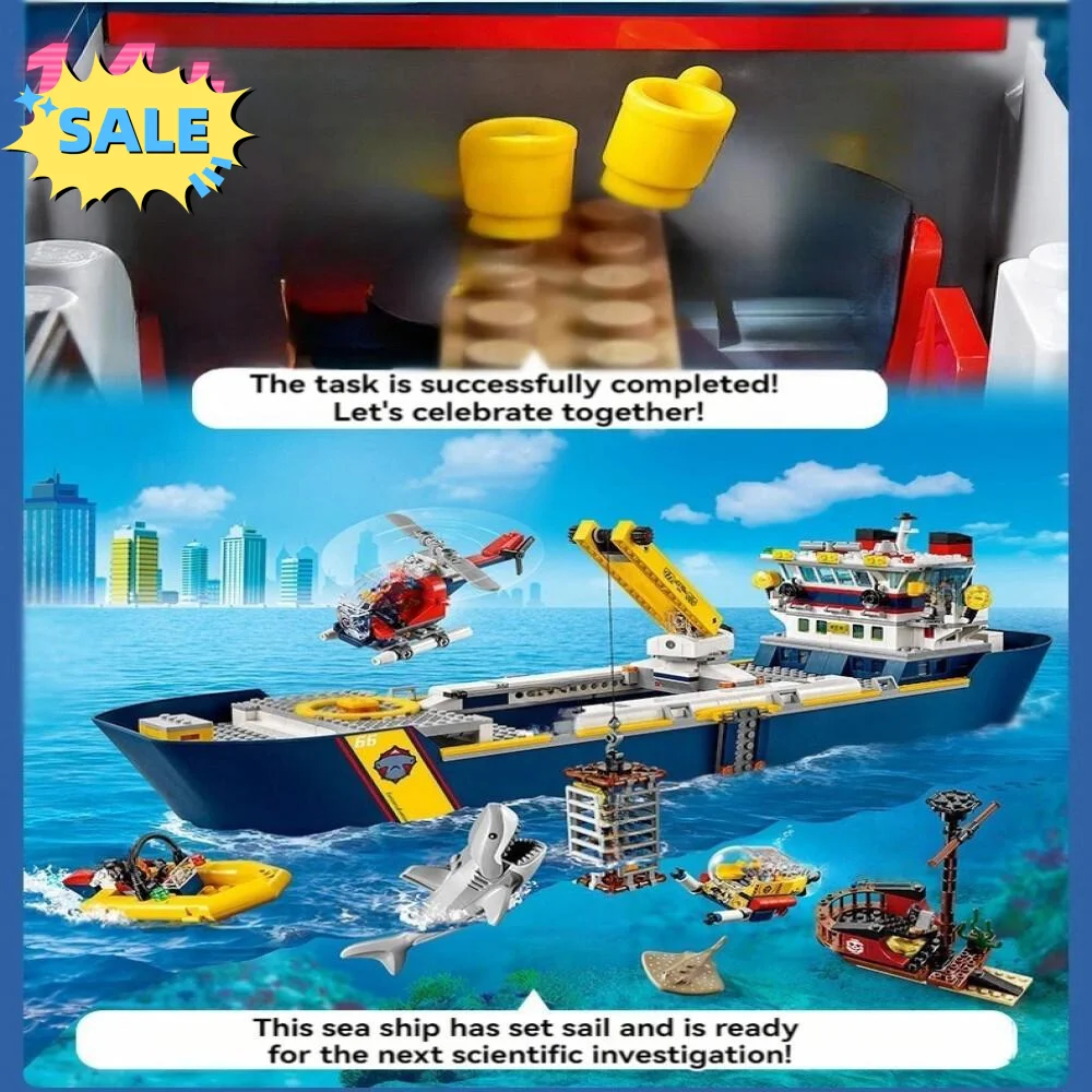 New Cruise Ship Sea Exploration Ship Building Block 60266 745PCS Science And Technology Boat For Christmas Gift
New Cruise Ship Sea Exploration Ship Building Block 60266 745PCS Science And Technology Boat For Christmas Gift