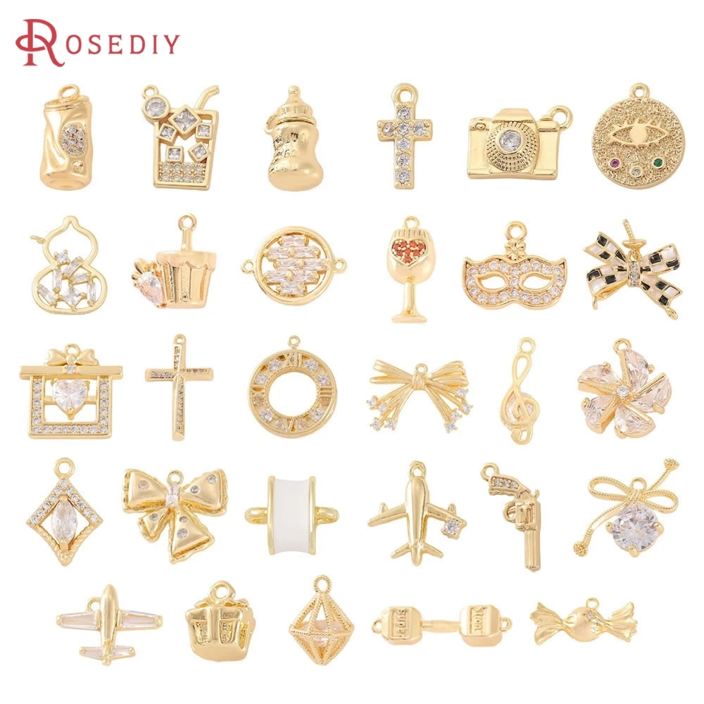 2PCS 18K Gold Color Brass Cross Airplane Candy Camera Bow-knot Charms Pendants Jewelry Making Supplies Diy Findings Accessories
2PCS 18K Gold Color Brass Cross Airplane Candy Camera Bow-knot Charms Pendants Jewelry Making Supplies Diy Findings Accessories
