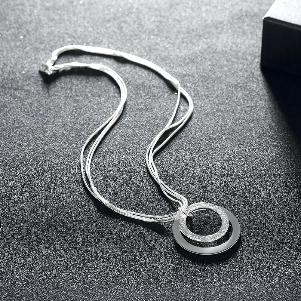 Charm 925 Sterling Silver necklaces for Women Classic fashion Jewelry 18 Inches Chain circle pendant Party Christmas Gifts
Charm 925 Sterling Silver necklaces for Women Classic fashion Jewelry 18 Inches Chain circle pendant Party Christmas Gifts