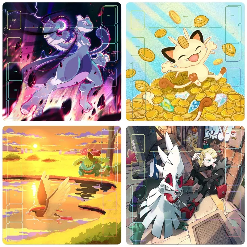 600x600mm PTCG Diy Umbreon Two-player Battle Trading Card Playmat Mewtwo Pidgeotto Gyarados Meowth 2mmNoSeamEdge Board Game Mat
600x600mm PTCG Diy Umbreon Two-player Battle Trading Card Playmat Mewtwo Pidgeotto Gyarados Meowth 2mmNoSeamEdge Board Game Mat