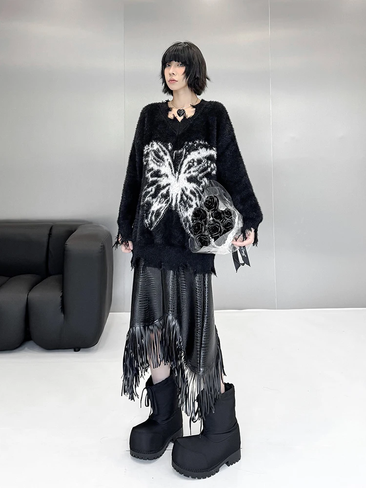 Новый весенний женский свободный вязаный свитер с V-образным вырезом и ажурным дизайном, с длинными рукавами
Новый весенний женский свободный вязаный свитер с V-образным вырезом и ажурным дизайном, с длинными рукавами