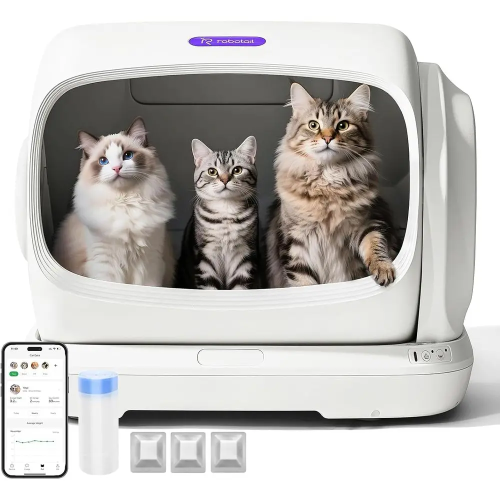 Extra-Large Automatic Self-Cleaning Cat Litter Box with APP Control, Safety Sensor, and Anti-Pinch Feature for Large Cats
Extra-Large Automatic Self-Cleaning Cat Litter Box with APP Control, Safety Sensor, and Anti-Pinch Feature for Large Cats