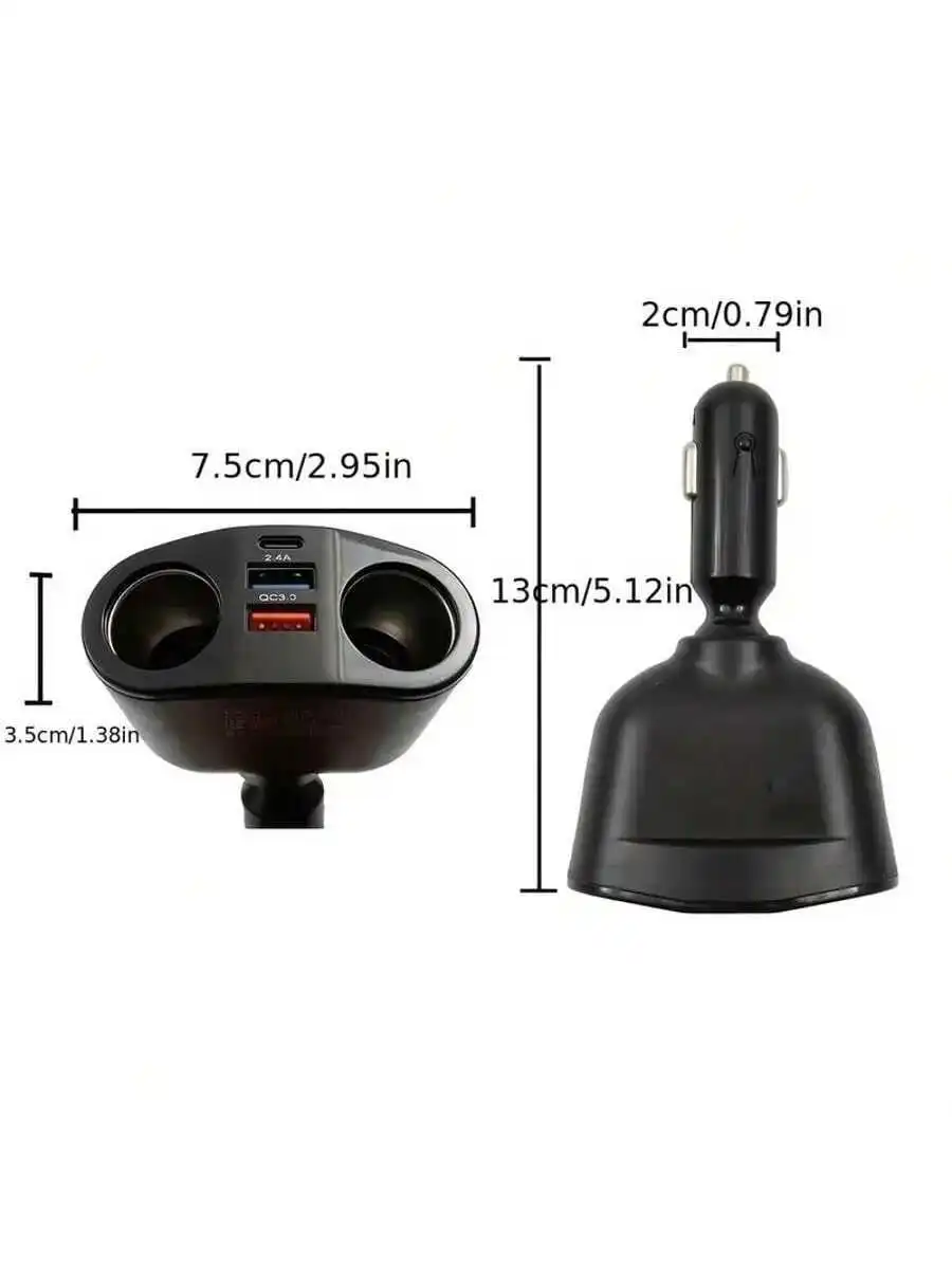 66W QC3.0 Car Charger With Dual USB And 5-Port Type-C Socket Splitter For Phones Dashcams
66W QC3.0 Car Charger With Dual USB And 5-Port Type-C Socket Splitter For Phones Dashcams