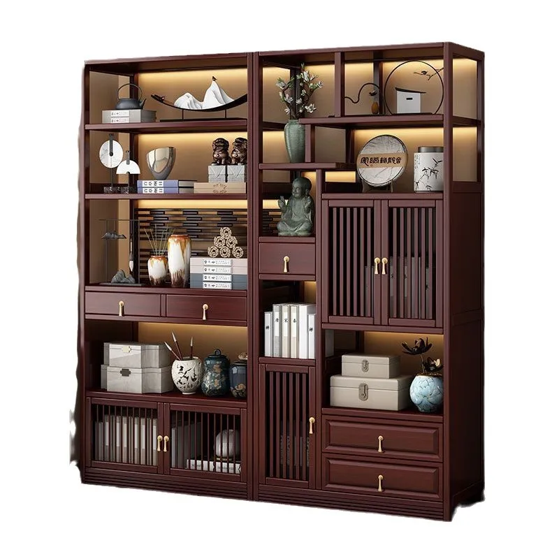 New Chinese Office Tea Display Cabinet Ancient Ornament Storage Living Room Bookshelf Shelf
New Chinese Office Tea Display Cabinet Ancient Ornament Storage Living Room Bookshelf Shelf