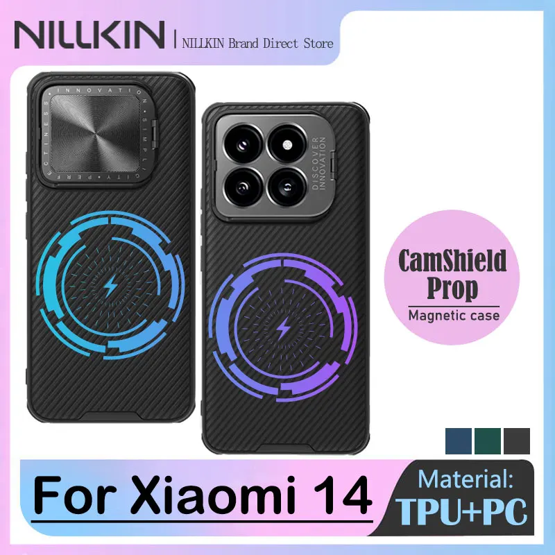 NILLKIN Magnetic Case for Xiaomi 14 Pro, Slide Camera Protector with Stand, Flip Style Lens Protection, MagSafe Cover for Mi 14
NILLKIN Magnetic Case for Xiaomi 14 Pro, Slide Camera Protector with Stand, Flip Style Lens Protection, MagSafe Cover for Mi 14