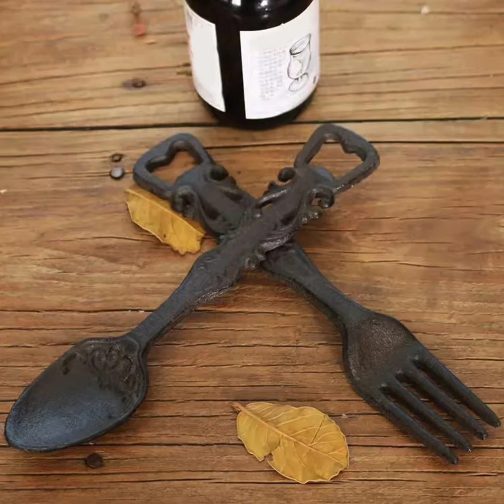 2pcs Retro Cast Iron Fork Spoon Bottle Opener Portable Manual Beer Bottle Opening Tool For Bar Party Home Kitchen Use
2pcs Retro Cast Iron Fork Spoon Bottle Opener Portable Manual Beer Bottle Opening Tool For Bar Party Home Kitchen Use