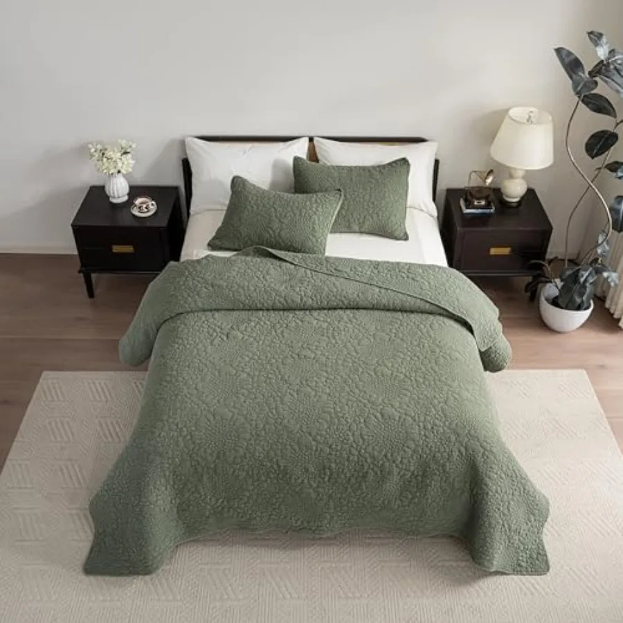 Cotton Quilt Size Olive Bedding Set Vintage Washed 3-Piece Cozy Lightweight Stitching Decorative Bedding Cover Coverlet Set wit
Cotton Quilt Size Olive Bedding Set Vintage Washed 3-Piece Cozy Lightweight Stitching Decorative Bedding Cover Coverlet Set wit