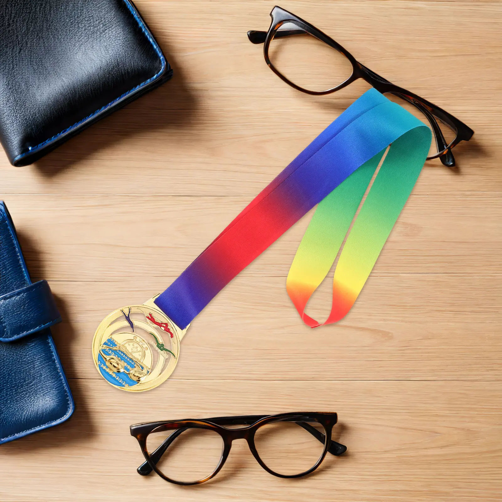 Metal Swimming Medal Creative Award Medal Neck Ribbon First Competition Athlete Recognition Gold Medals for Awards
Metal Swimming Medal Creative Award Medal Neck Ribbon First Competition Athlete Recognition Gold Medals for Awards