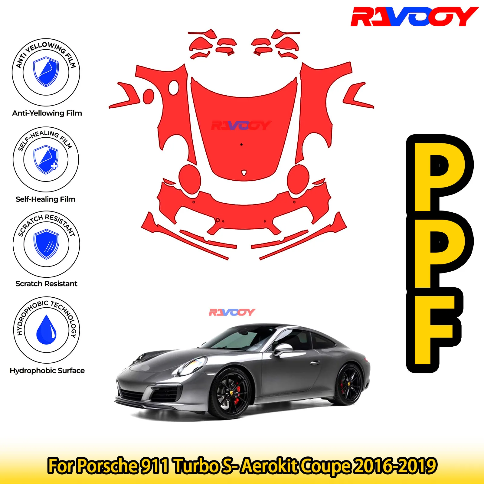 Для Porsche 911 Turbo S- Aerokit Coupe 2016-2019, глянцевая матовая черная предварительно вырезанная передняя пленка PPF, защитная пленка для краски
Для Porsche 911 Turbo S- Aerokit Coupe 2016-2019, глянцевая матовая черная предварительно вырезанная передняя пленка PPF, защитная пленка для краски