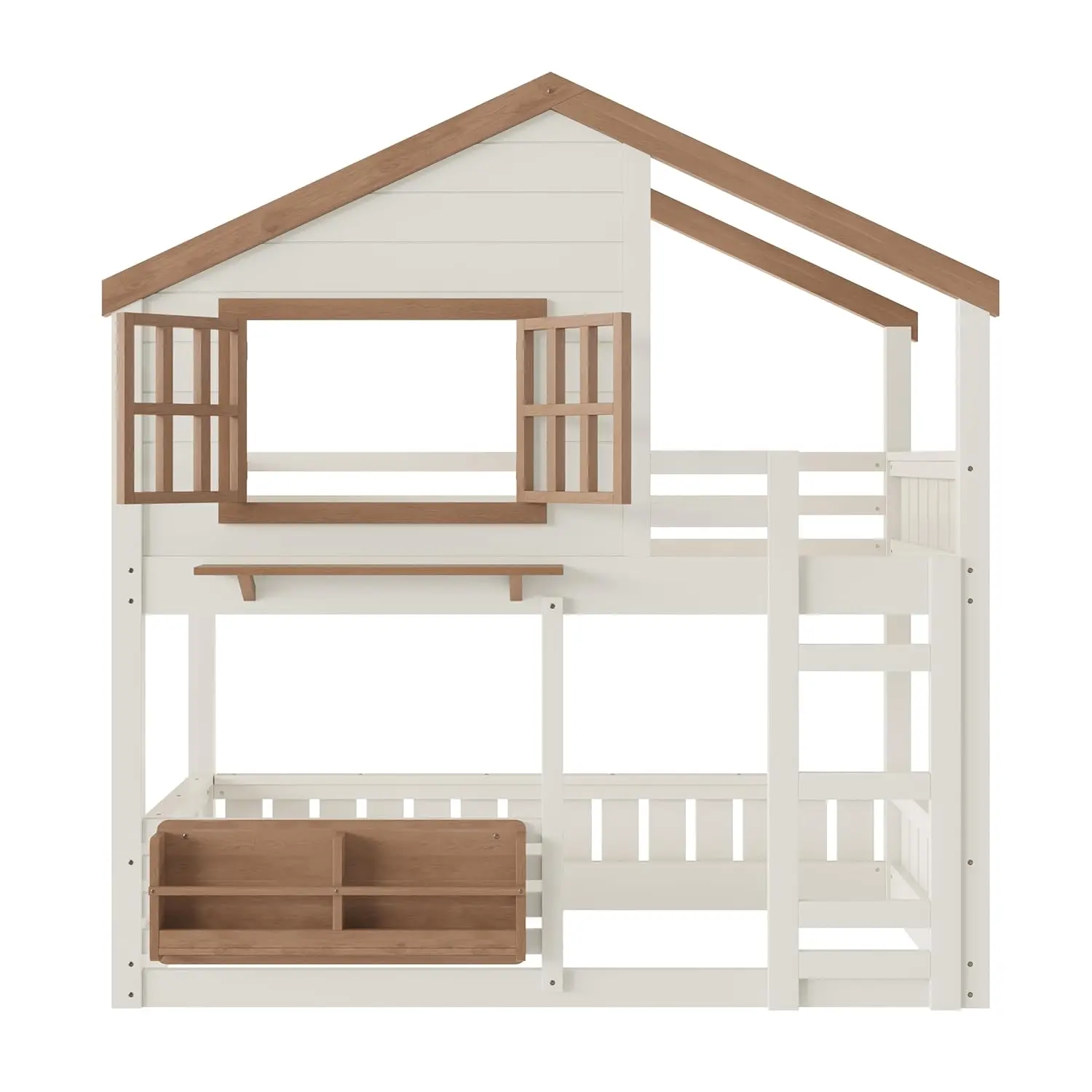 Twin Bunk Bed Window Roof Bookshelf Ladder Guardrail Solid Wood Playhouse Kids Bedroom
Twin Bunk Bed Window Roof Bookshelf Ladder Guardrail Solid Wood Playhouse Kids Bedroom