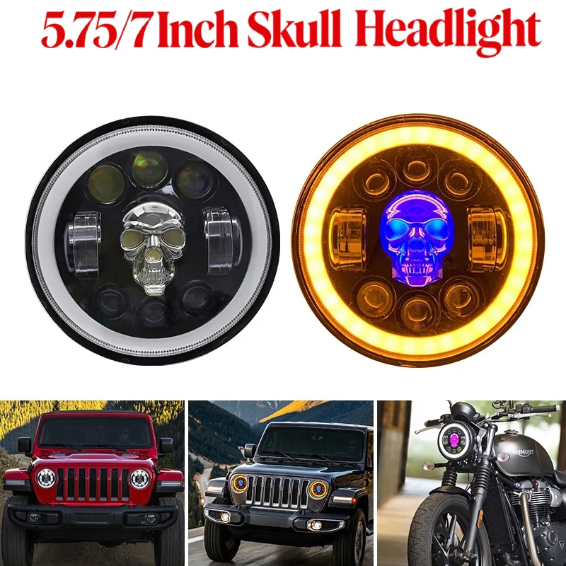 5.75 Inch LED Headlight Hi/Lo Beam DRL Angel Eyes Halo Turn Signal For Harley Cafe Racer Bobber Motorcycle For Jeep Wrangler JK
5.75 Inch LED Headlight Hi/Lo Beam DRL Angel Eyes Halo Turn Signal For Harley Cafe Racer Bobber Motorcycle For Jeep Wrangler JK