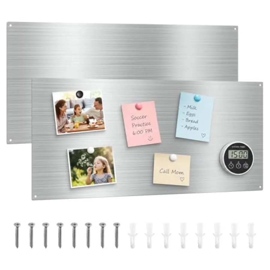2 Pack 30 x 14 Inch Magnetic Bulletin Board for Wall, Frameless Stainless Steel Magnetic Board with Screws, Dry and Wet Erase M
2 Pack 30 x 14 Inch Magnetic Bulletin Board for Wall, Frameless Stainless Steel Magnetic Board with Screws, Dry and Wet Erase M