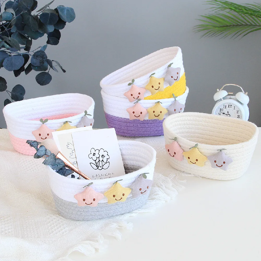 New Woven Basket Cute Remote Control Key Storage Basket Porch Bedside Sundries Storage Girl Heart Desktop Finishing Decoration
New Woven Basket Cute Remote Control Key Storage Basket Porch Bedside Sundries Storage Girl Heart Desktop Finishing Decoration