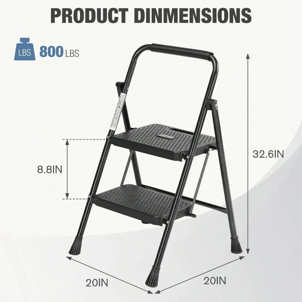 JHK Folding 2Step Ladder Stool With Anti-Slip Pedal 800lbs Capacity Sturdy Steel Portable Cushioned Handle Kitchen Home
JHK Folding 2Step Ladder Stool With Anti-Slip Pedal 800lbs Capacity Sturdy Steel Portable Cushioned Handle Kitchen Home