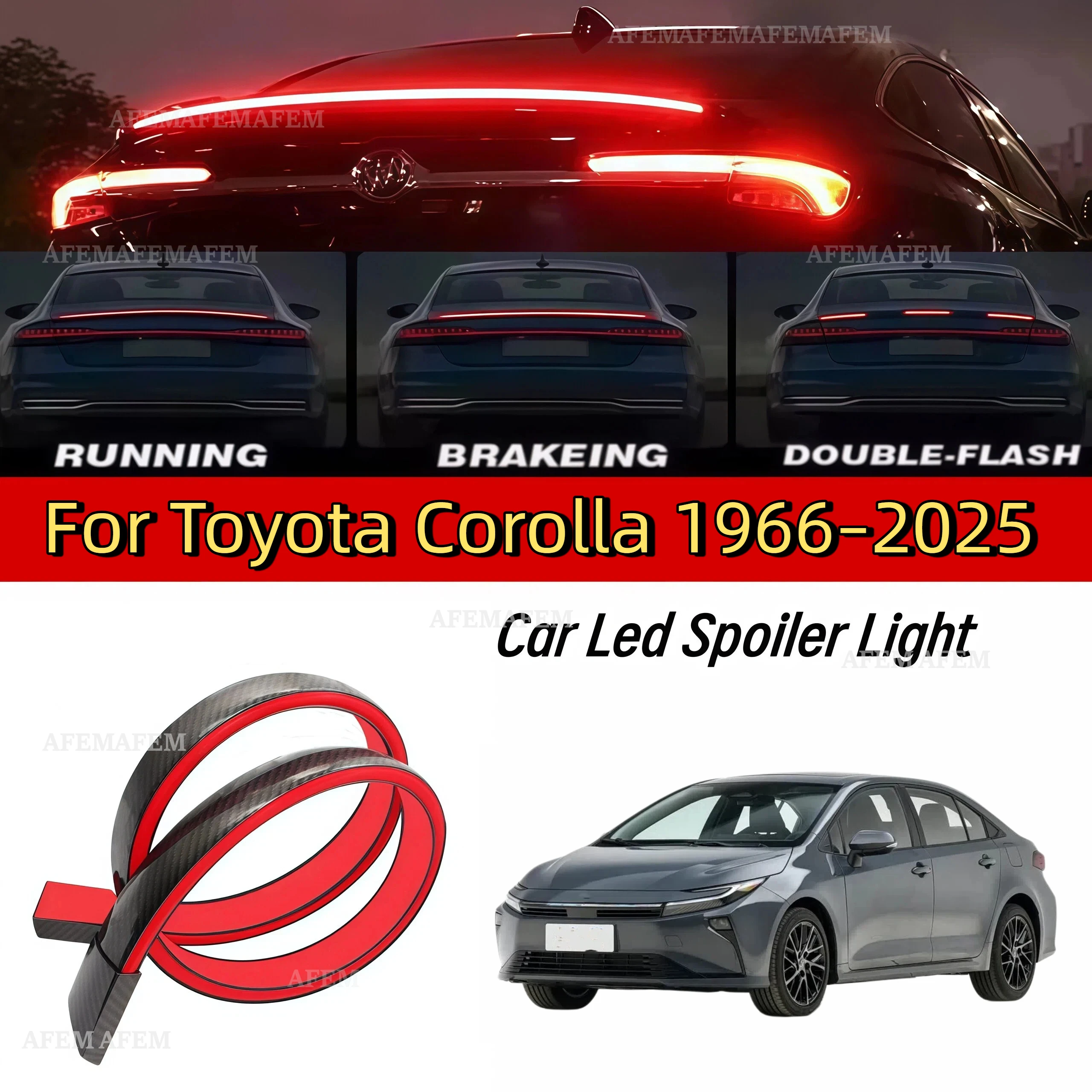 For Toyota Corolla 1966-2025 Car LED RearSpoiler Car Trunk Lip Kit Racing Roof Wingwith AutoTurn Signal Tail Light Warning Lamp
For Toyota Corolla 1966-2025 Car LED RearSpoiler Car Trunk Lip Kit Racing Roof Wingwith AutoTurn Signal Tail Light Warning Lamp