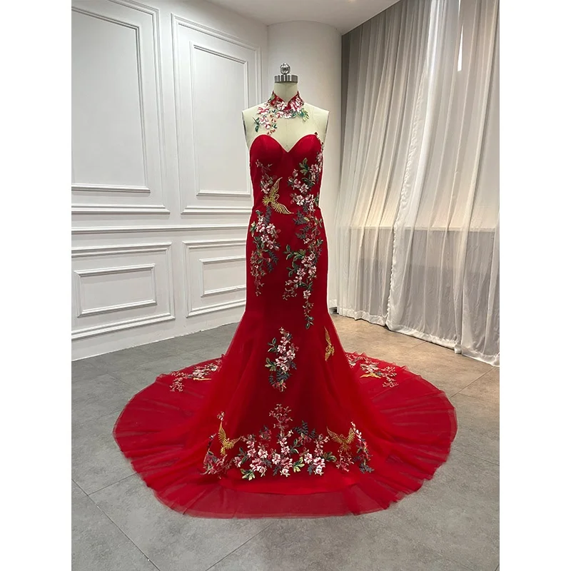 Noble Bride Chinese Halter Wedding Dresses Red Traditional Women Mermaid Embroidery Lace Bride Cheongsam For Women 2026 Luxury
Noble Bride Chinese Halter Wedding Dresses Red Traditional Women Mermaid Embroidery Lace Bride Cheongsam For Women 2026 Luxury