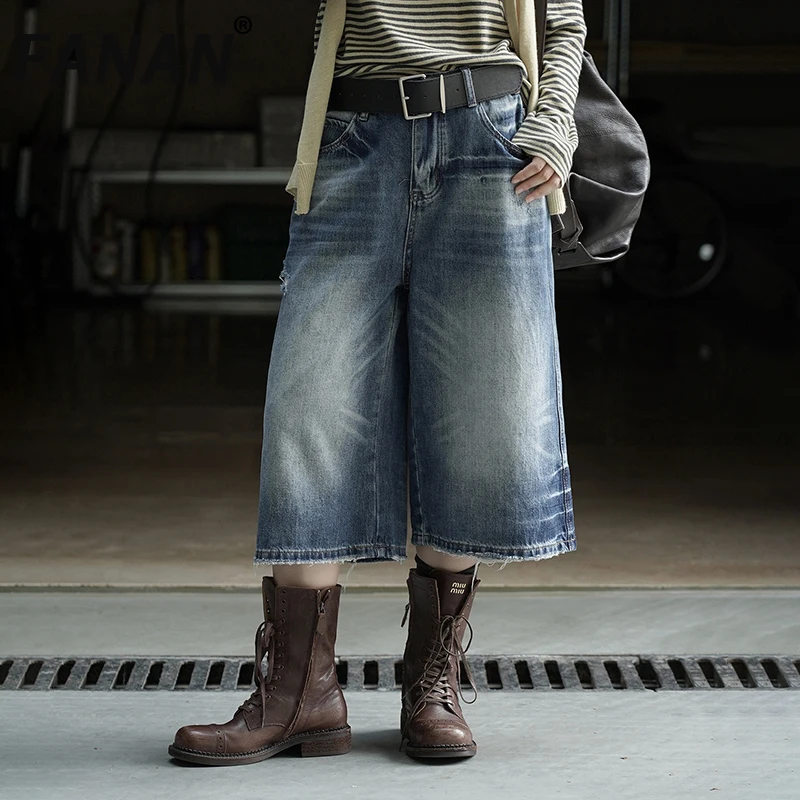 FANAN Washed Jeans For Women High Waist Distress Straight Loose Denim Pants Streetwear Trousers Tide Clothing 2025 Autumn New
FANAN Washed Jeans For Women High Waist Distress Straight Loose Denim Pants Streetwear Trousers Tide Clothing 2025 Autumn New