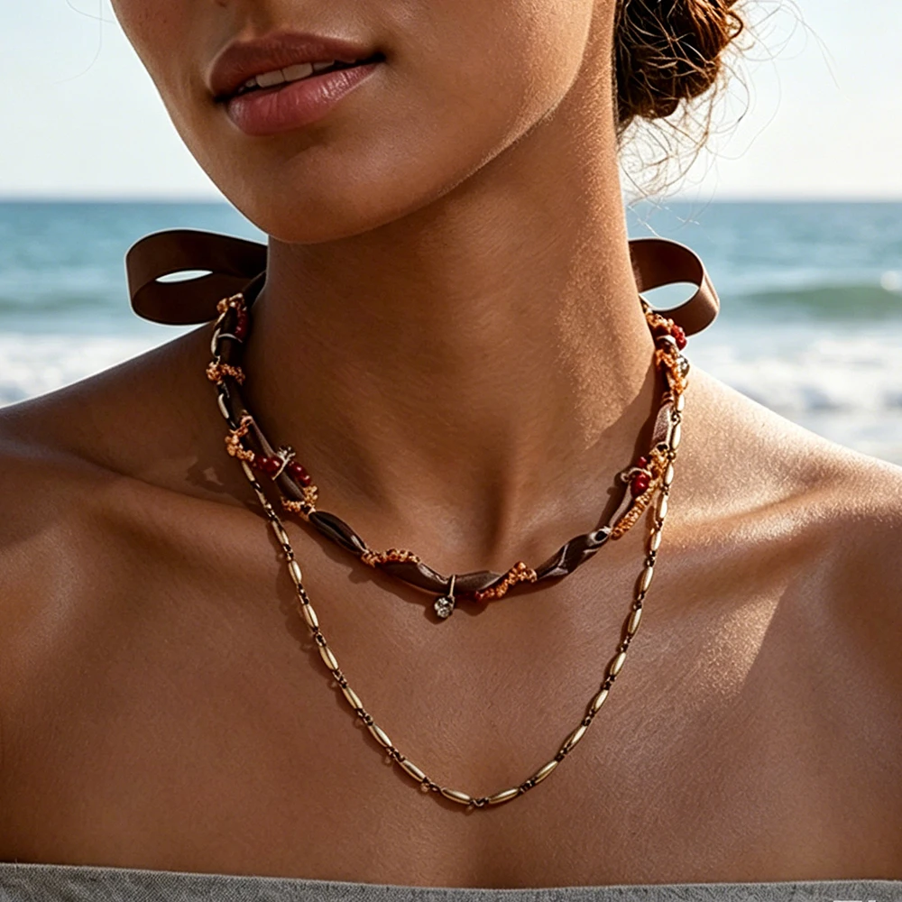 Bohemian Vintage Double-layer Choker Necklaces for Women Y2K Jewelry Holiday Party Accessories
Bohemian Vintage Double-layer Choker Necklaces for Women Y2K Jewelry Holiday Party Accessories