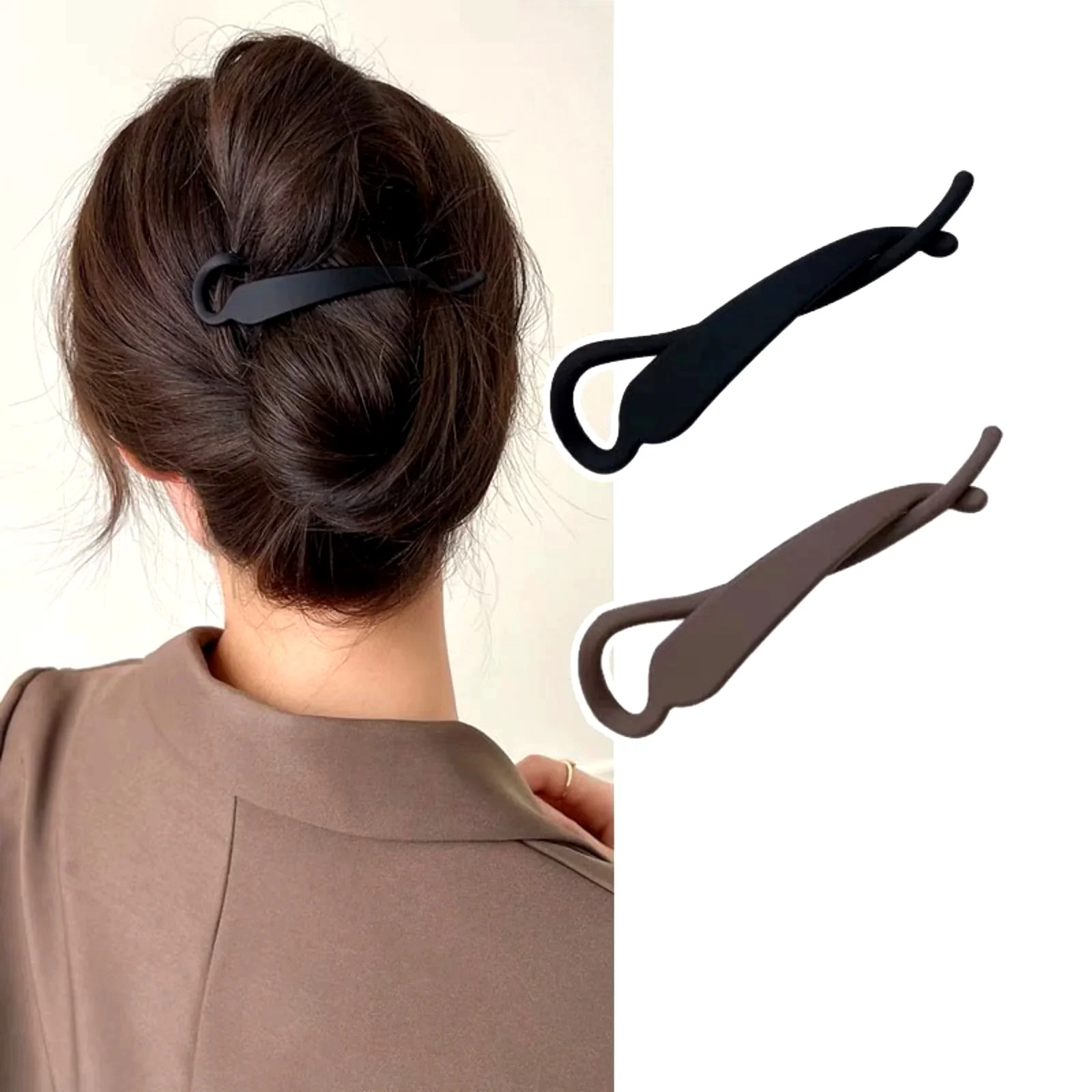 2PCS Matte Hair Clamps, Black & Brown Banana - Shaped Clips, Trendy Hair Accessories for Women's Chic Updos
2PCS Matte Hair Clamps, Black & Brown Banana - Shaped Clips, Trendy Hair Accessories for Women's Chic Updos