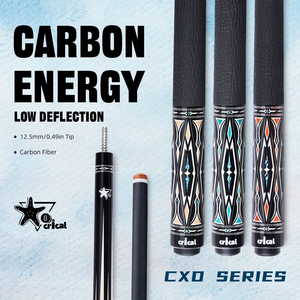 CRICAL Carbon Fiber Pool Cue Stick, Professional Low Deflection Pool Cue with Pro Taper Shaft and 12.5mm Tip
CRICAL Carbon Fiber Pool Cue Stick, Professional Low Deflection Pool Cue with Pro Taper Shaft and 12.5mm Tip