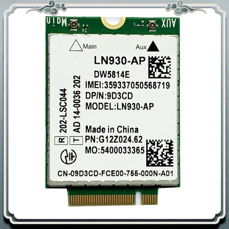 ABIJ-PCB Wifi Card For Dell Laptops Latitude 5285 5480 5580 7480 DW5814E For Telit LN930-AP Wifi Card WWAN FDD-LTE NGFF
ABIJ-PCB Wifi Card For Dell Laptops Latitude 5285 5480 5580 7480 DW5814E For Telit LN930-AP Wifi Card WWAN FDD-LTE NGFF