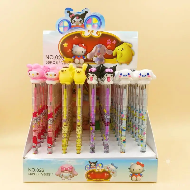 56pcs Sanrio Pencil Kawaii Mymelody Kuromi Cinnamorroll Student Cartoon Doll Automatic Pencil Children Cute Stationery Pen
56pcs Sanrio Pencil Kawaii Mymelody Kuromi Cinnamorroll Student Cartoon Doll Automatic Pencil Children Cute Stationery Pen