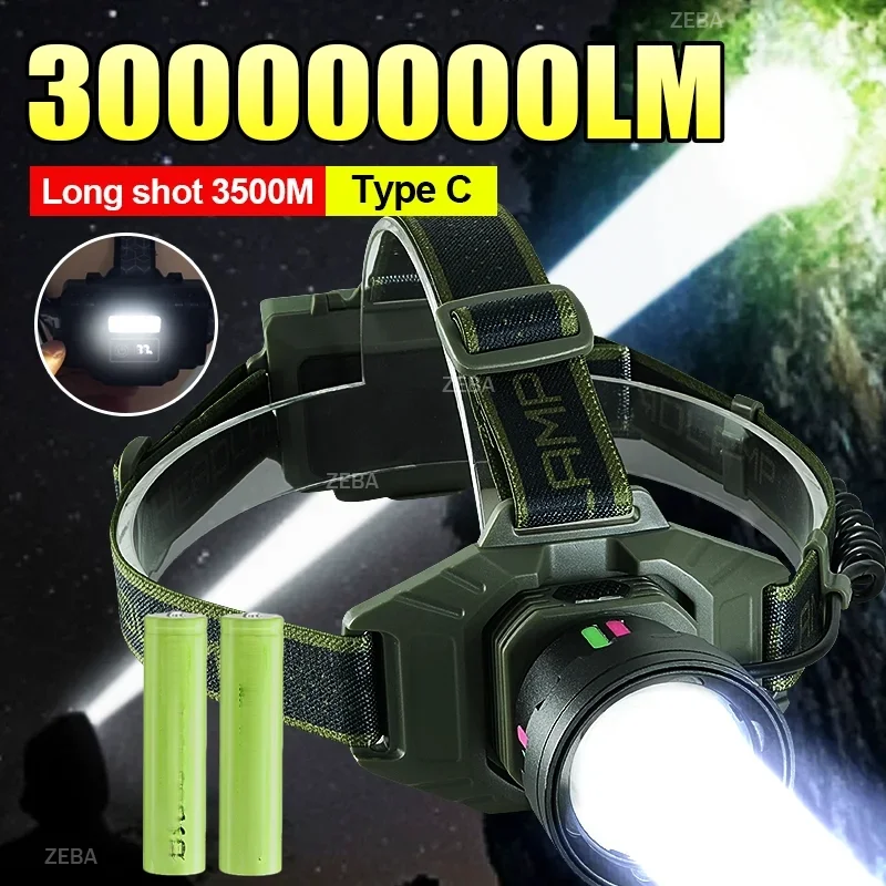 2026 Most Powerful LED Headlamp Type c Rechargeable Headlight 30000000LM Super Bright Fluoresce Head Flashlight Camping Lantern
2026 Most Powerful LED Headlamp Type c Rechargeable Headlight 30000000LM Super Bright Fluoresce Head Flashlight Camping Lantern