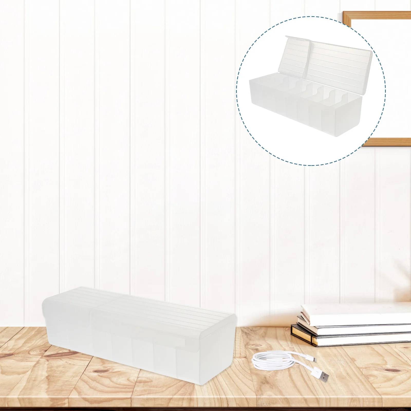 7 Slot Cable Management Box Premium Cord Organizer Case for USB Chargers and Wires Storage with Compartment Design Desktop Use
7 Slot Cable Management Box Premium Cord Organizer Case for USB Chargers and Wires Storage with Compartment Design Desktop Use