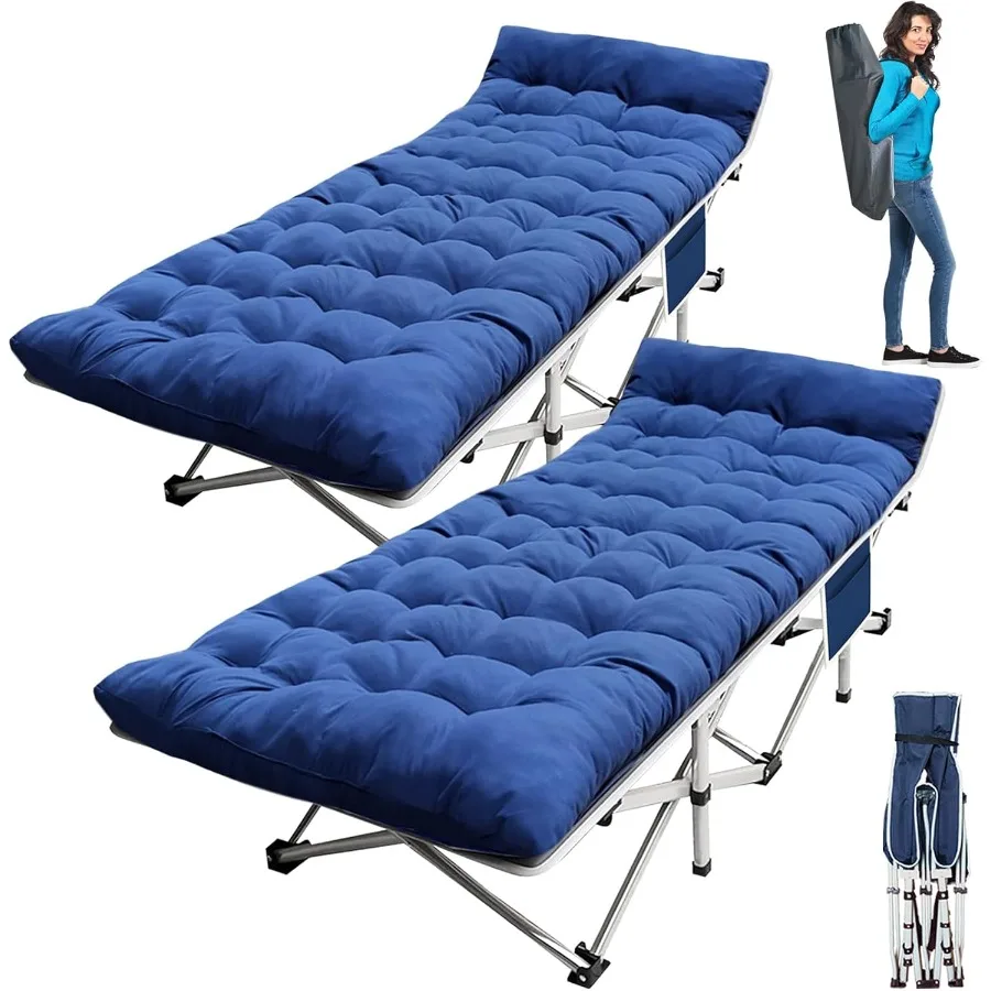 2Pack Camping Cot with Mattress Cots for Sleeping with Camfortable Pad Heavy Duty Camping Bed for Adults Folding Cot for Home O
2Pack Camping Cot with Mattress Cots for Sleeping with Camfortable Pad Heavy Duty Camping Bed for Adults Folding Cot for Home O