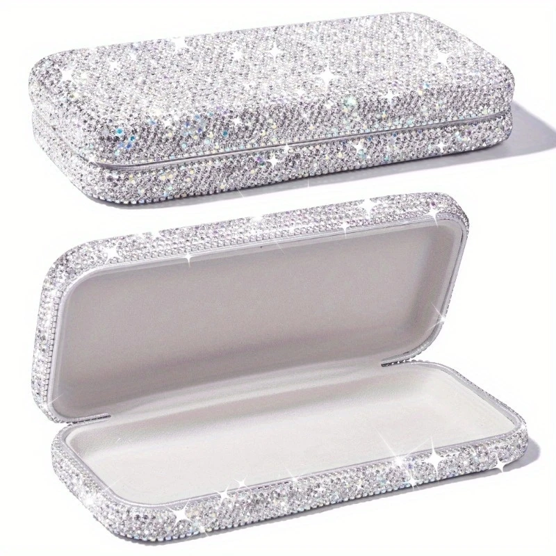 Sparkling rhinestone glasses case decoration sunglasses reading glasses case glasses storage box
Sparkling rhinestone glasses case decoration sunglasses reading glasses case glasses storage box