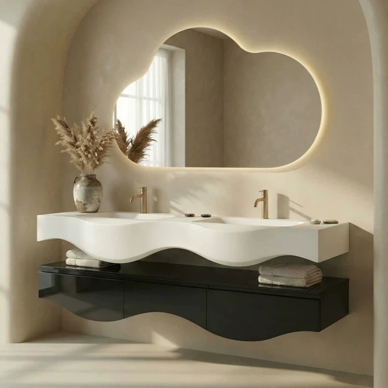 Cream Wabi Silent Wind Suspended Bathroom Cabinet Corian Integrated Basin Double Basin Bathroom Cabinet Washbasin Combination
Cream Wabi Silent Wind Suspended Bathroom Cabinet Corian Integrated Basin Double Basin Bathroom Cabinet Washbasin Combination