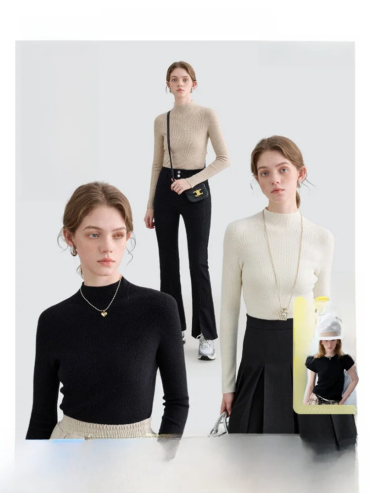 VEGA CHANG Sl Inteated Knitted Top Women's Slimming Base irt Pure Color Upper Body Winter New Arrival Commute Sle
VEGA CHANG Sl Inteated Knitted Top Women's Slimming Base irt Pure Color Upper Body Winter New Arrival Commute Sle