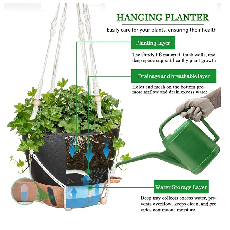 YLS-10 Inch Hanging Planter For Indoor Plants, 2 Pack Self Watering Hanging Baskets Flower Pots With Drainage Hole
YLS-10 Inch Hanging Planter For Indoor Plants, 2 Pack Self Watering Hanging Baskets Flower Pots With Drainage Hole