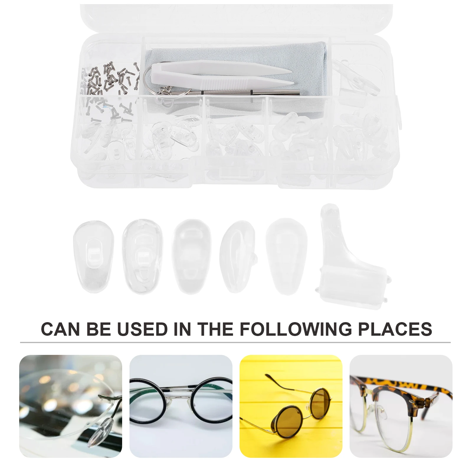 Silicone Eyeglass Nose Pads Set Comfortable Non Slip Glasses Accessories For Nose Bridge Glass Repair Tools
Silicone Eyeglass Nose Pads Set Comfortable Non Slip Glasses Accessories For Nose Bridge Glass Repair Tools