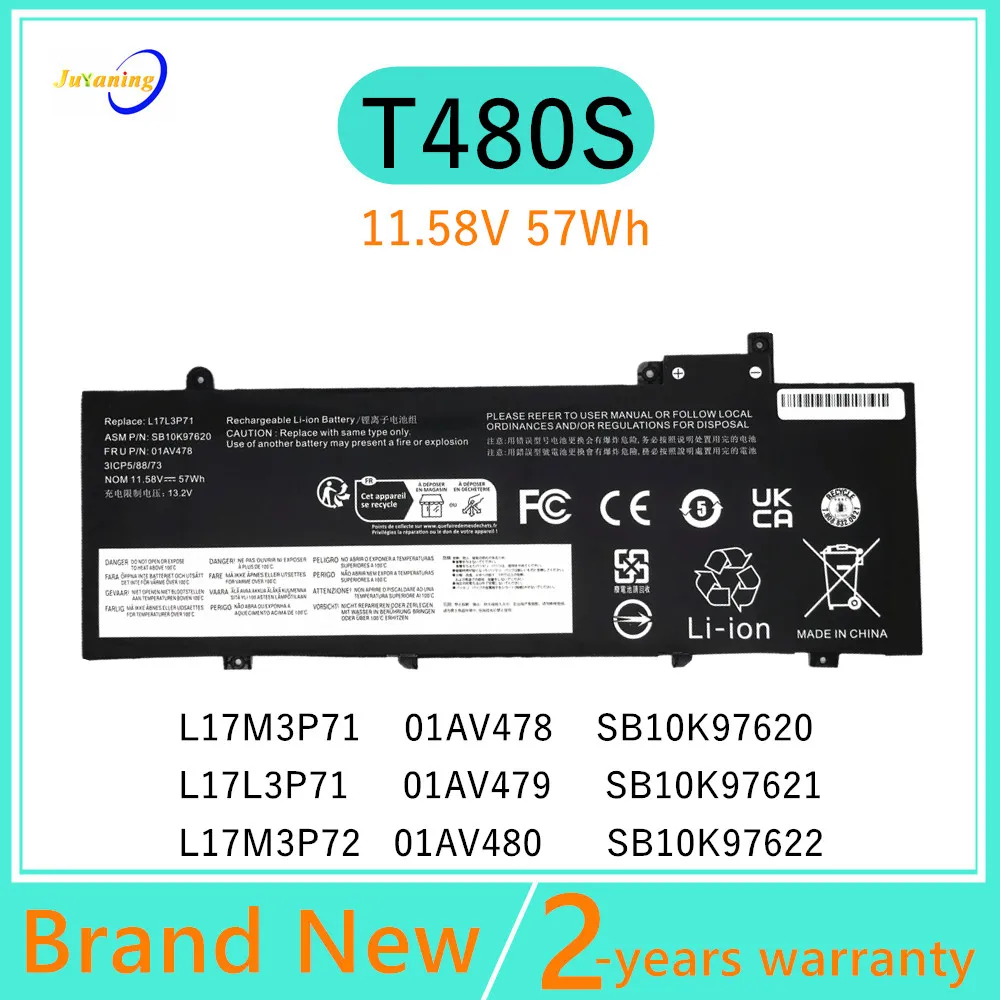 L17M3P71 L17L3P71 Laptop Battery For Lenovo ThinkPad T480S Series L17M3P72 01AV478 01AV479 01AV480 SB10K97620 SB10K97621
L17M3P71 L17L3P71 Laptop Battery For Lenovo ThinkPad T480S Series L17M3P72 01AV478 01AV479 01AV480 SB10K97620 SB10K97621