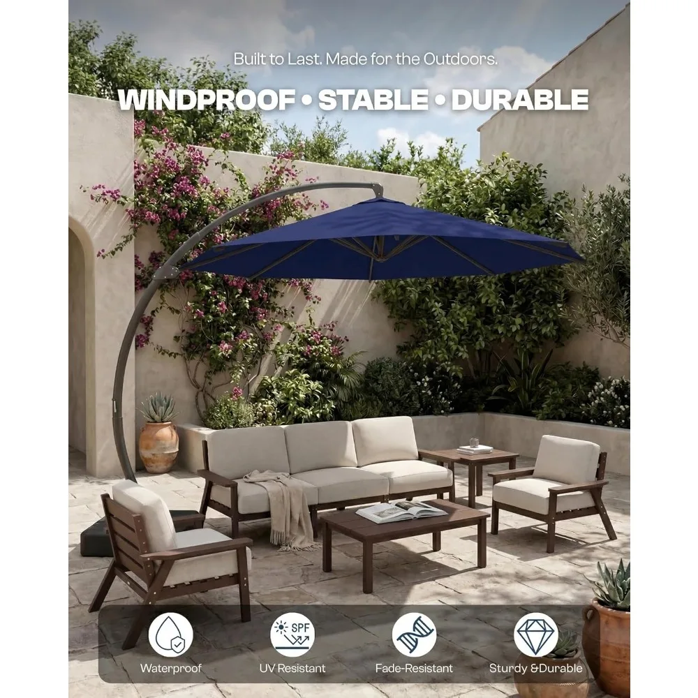 11 FT Cantilever Umbrella with Base Included, Large Round 360° Rotation Offset Umbrella Outdoor Patio, Heavy Duty, Customized
11 FT Cantilever Umbrella with Base Included, Large Round 360° Rotation Offset Umbrella Outdoor Patio, Heavy Duty, Customized