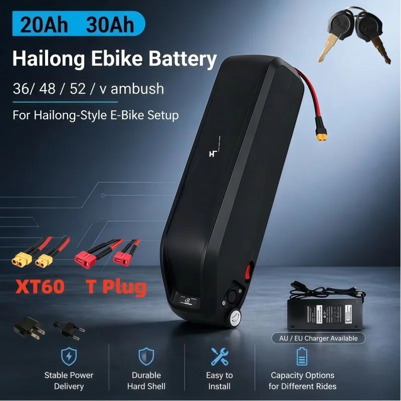 Versatile Hailong Battery, Multi Voltage 36V 48V 52V 12Ah 15Ah 18Ah 20Ah 30Ah for Electric Bike Bafang BBS02 BBS03 BBSHD
Versatile Hailong Battery, Multi Voltage 36V 48V 52V 12Ah 15Ah 18Ah 20Ah 30Ah for Electric Bike Bafang BBS02 BBS03 BBSHD