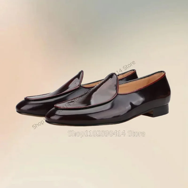 Burgandy Sewing Design Patent Leather Penny Loafers Fashion Slip On Men Shoes Luxury Handmade Party Feast Office Men Dress Shoes
Burgandy Sewing Design Patent Leather Penny Loafers Fashion Slip On Men Shoes Luxury Handmade Party Feast Office Men Dress Shoes