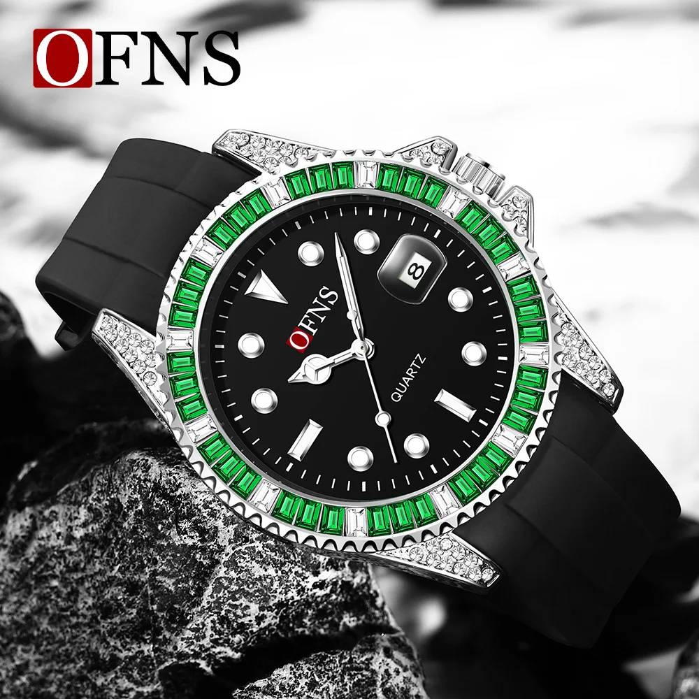 OFNS Fashion Men's Watch Green Water Ghost Calendar Quartz Watch Night Light Waterproof Diamond Inlaid Men's Watch 7101
OFNS Fashion Men's Watch Green Water Ghost Calendar Quartz Watch Night Light Waterproof Diamond Inlaid Men's Watch 7101