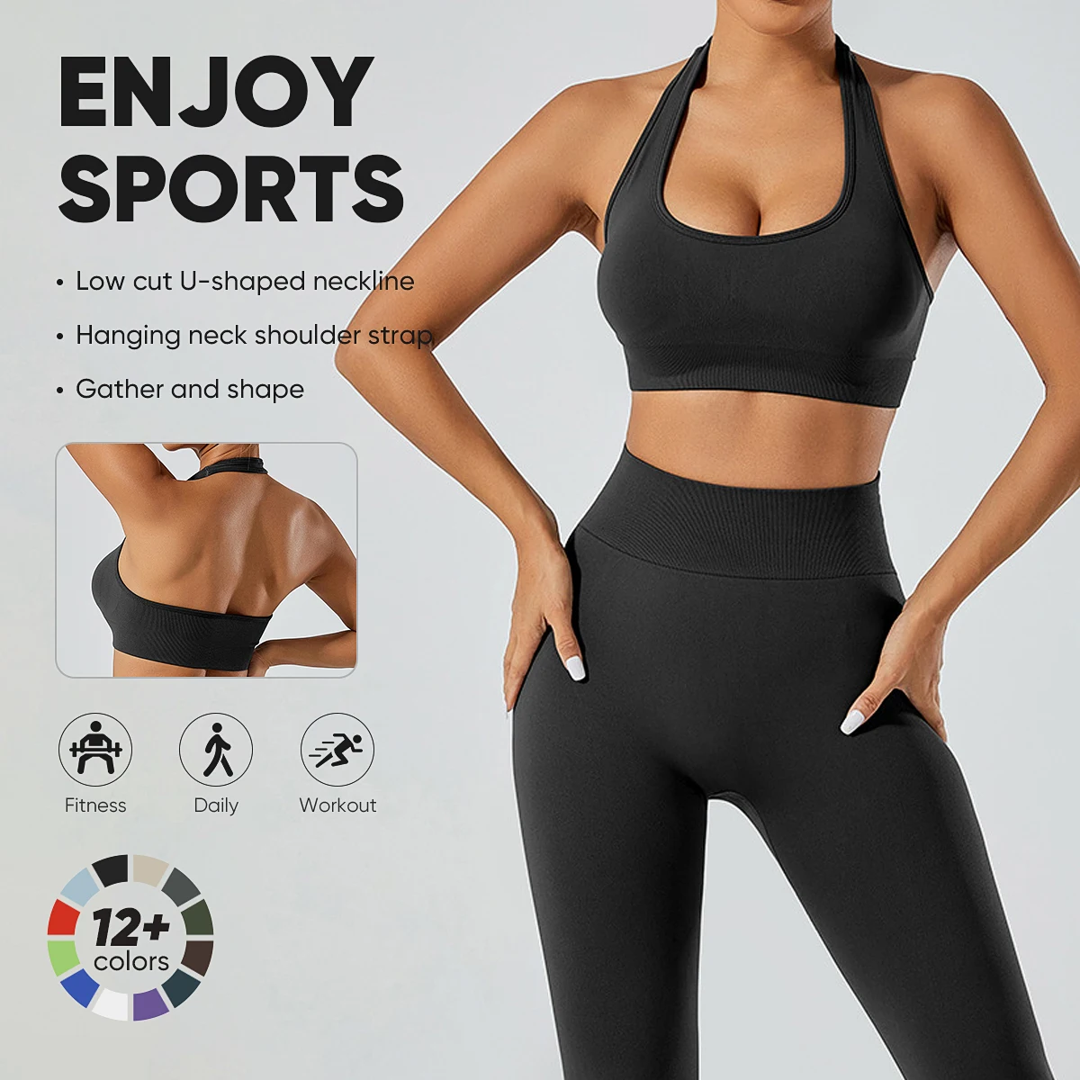 Women's Sports Bra Hang Neck Backless Fitness Vest High Strength Sports Underwear Gym Top Clothing Yoga Bra for Women
Women's Sports Bra Hang Neck Backless Fitness Vest High Strength Sports Underwear Gym Top Clothing Yoga Bra for Women