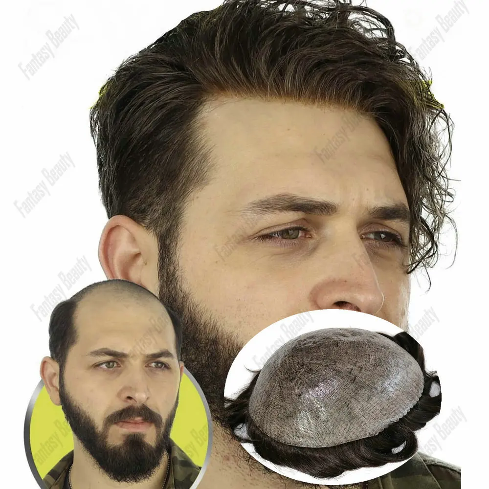 Men's Hair Replacement System Durable Full PU Natural Hairline Human Hair Toupee for Bald Men Grey Black Capillary Prosthesis
Men's Hair Replacement System Durable Full PU Natural Hairline Human Hair Toupee for Bald Men Grey Black Capillary Prosthesis