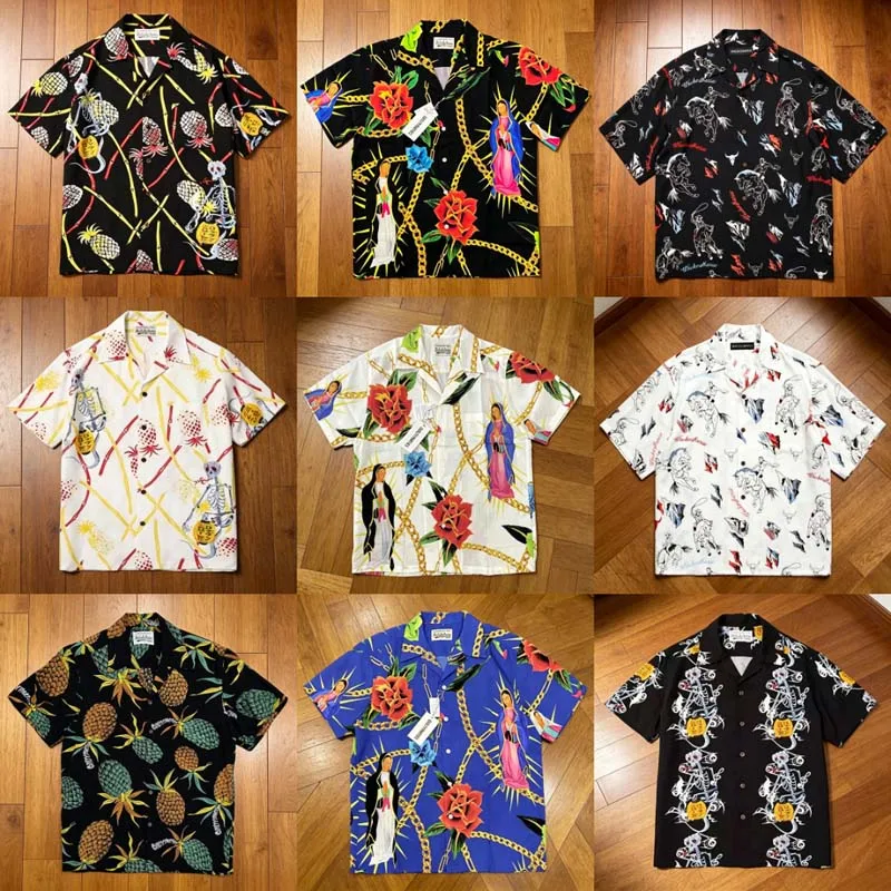 New Trendy WACKO MARIA Shirt High Quality Skeleton Lantern Print Casual Shirt Men Women Short-sleeved Tops
New Trendy WACKO MARIA Shirt High Quality Skeleton Lantern Print Casual Shirt Men Women Short-sleeved Tops