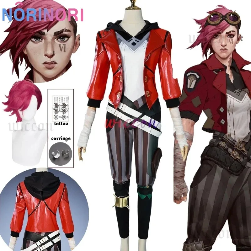 Game LOL Arcane Vi Cosplay Costume Piltover Enforcer Outfit Vi Uniform Red Wig Suit Halloween Carnival Role Play Props Woman
Game LOL Arcane Vi Cosplay Costume Piltover Enforcer Outfit Vi Uniform Red Wig Suit Halloween Carnival Role Play Props Woman