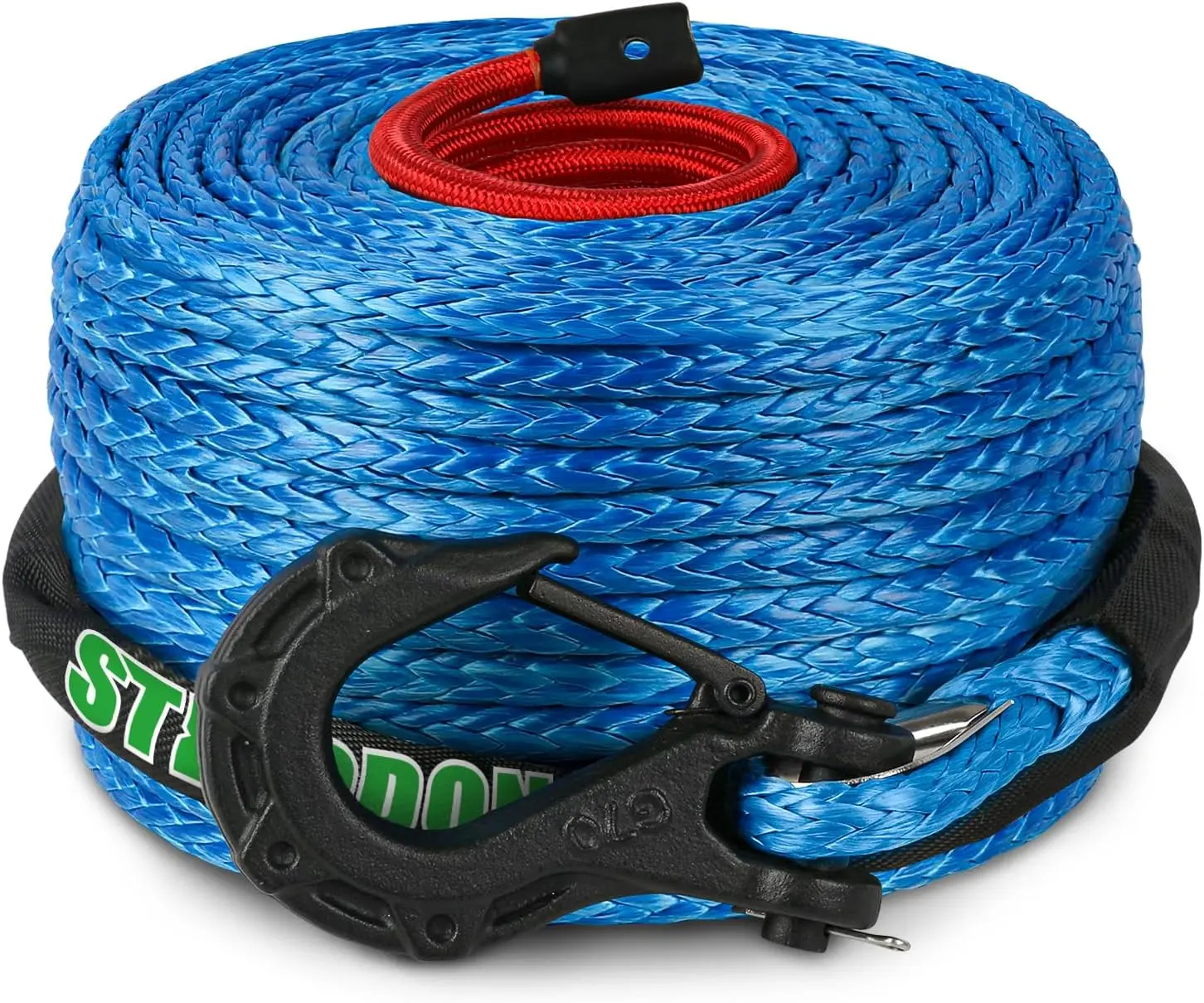 3/8" x100ft Synthetic Winch Rope 23809LBS with Protective Sleeve and Forged Hook for 4WD Off Road Vehicle Truck SUV
3/8" x100ft Synthetic Winch Rope 23809LBS with Protective Sleeve and Forged Hook for 4WD Off Road Vehicle Truck SUV