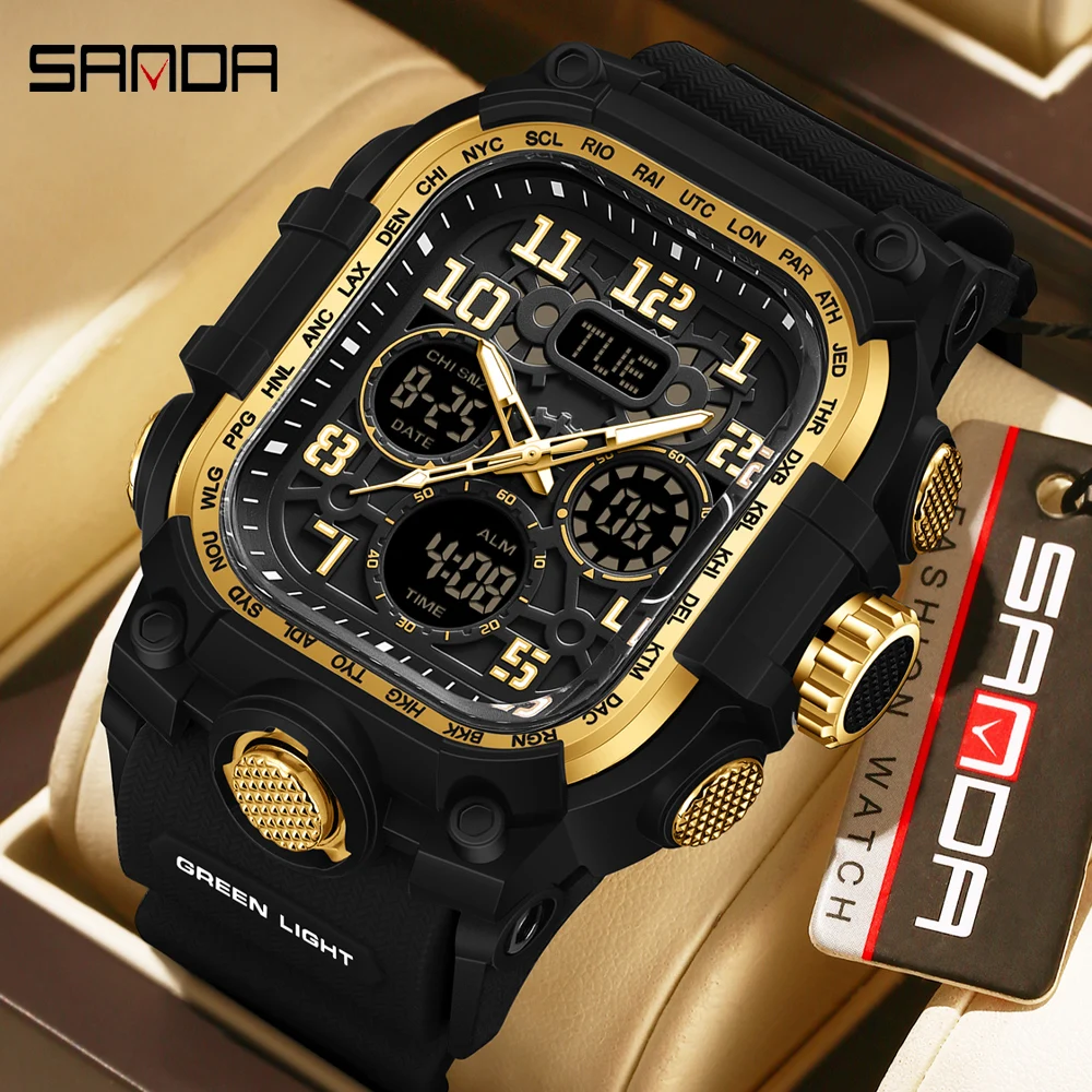 SANDA Men's Waterproof Watch Sports Electronic Luxury LED Display Luminous Watches Quartz Alarm Military Date Male Wristwatch
SANDA Men's Waterproof Watch Sports Electronic Luxury LED Display Luminous Watches Quartz Alarm Military Date Male Wristwatch