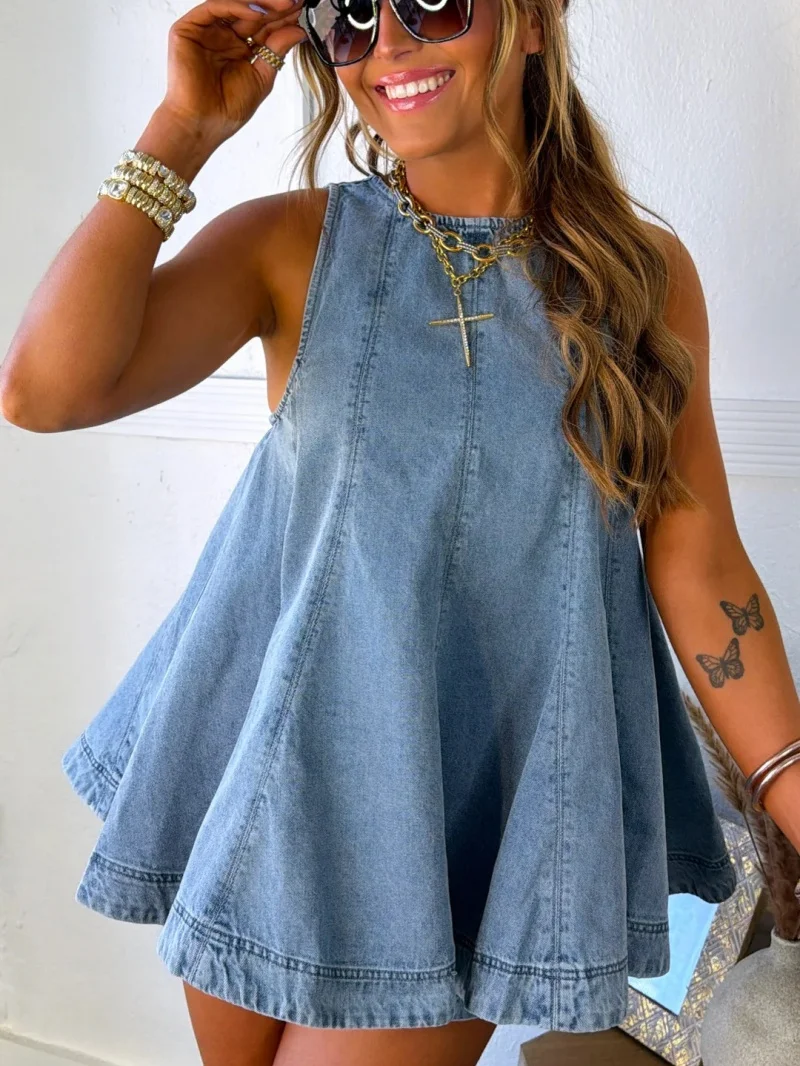 Fashion Denim 2 Piece Sets Women Outfits Summer Clothing Women 2026 Sleeveless Top and Shorts Sets Holiday Casual Jean Woman Set
Fashion Denim 2 Piece Sets Women Outfits Summer Clothing Women 2026 Sleeveless Top and Shorts Sets Holiday Casual Jean Woman Set
