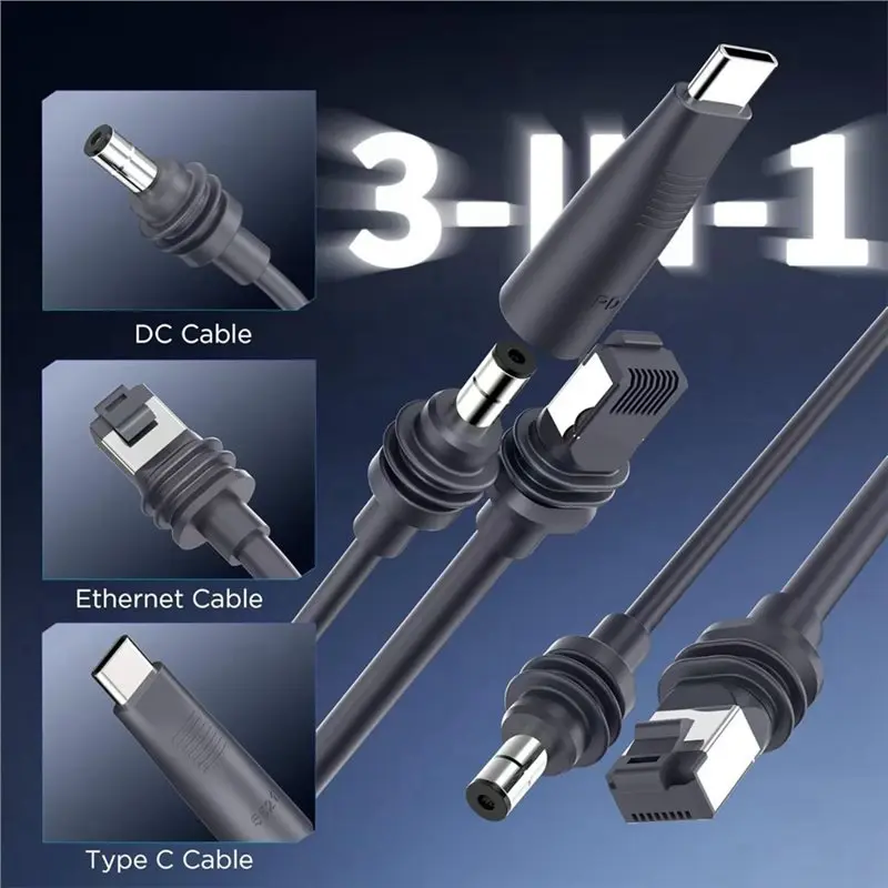 A96T 2Pcs For Starlink Mini Gigabit Ethernet Cable 2 In 2 With USB-C Fast Charging 5M DC To USB-C Data Cable
A96T 2Pcs For Starlink Mini Gigabit Ethernet Cable 2 In 2 With USB-C Fast Charging 5M DC To USB-C Data Cable