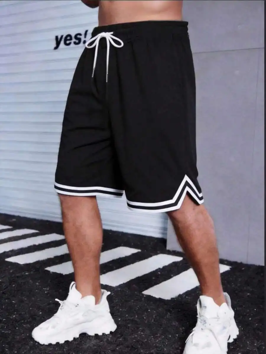 Men Oversized Athletic Shorts With White Trim And Drawstring Waist
Men Oversized Athletic Shorts With White Trim And Drawstring Waist