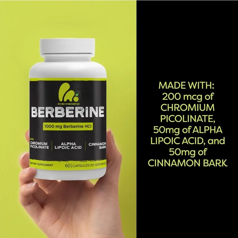Natural berberine capsules, berberine supplements, containing chromium, alpha lipoic acid, and cinnamon bark, 60 capsules
Natural berberine capsules, berberine supplements, containing chromium, alpha lipoic acid, and cinnamon bark, 60 capsules