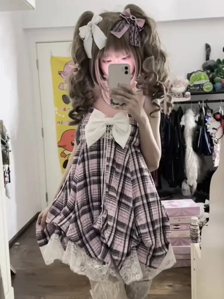 Japan Bow Retro Plaid Dress Summer New Design Sleeveless Flower Bud Skirt
Japan Bow Retro Plaid Dress Summer New Design Sleeveless Flower Bud Skirt